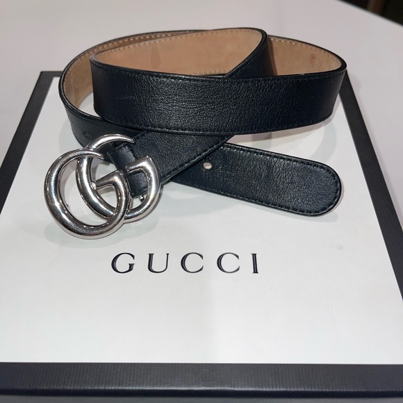 Gucci Silver GG Marmont Belt - Kids Large; fits 23-27” waist - Picture 3 of 10
